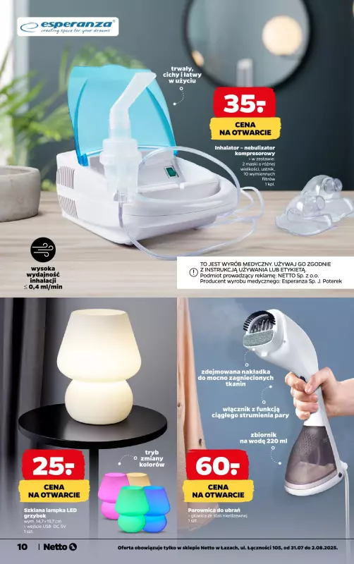Netto - gazetka promocyjna Wielkie otwarcie już w czwartek 31.07. Łazy, ul.Łączności 105 od czwartku 31.07 do soboty 02.08 - strona 10
