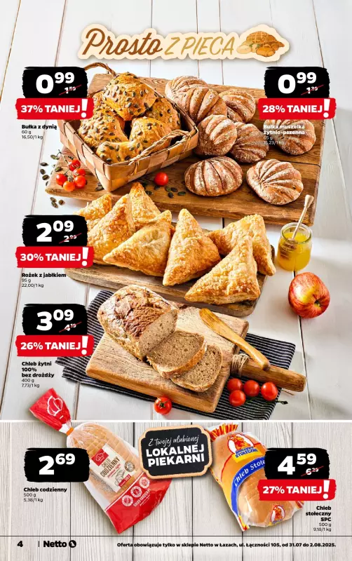Netto - gazetka promocyjna Wielkie otwarcie już w czwartek 31.07. Łazy, ul.Łączności 105 od czwartku 31.07 do soboty 02.08 - strona 4