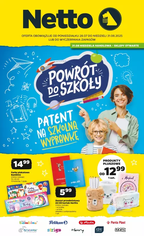 Netto - gazetka promocyjna Katalog Powrót do szkoły od poniedziałku 28.07 do niedzieli 31.08