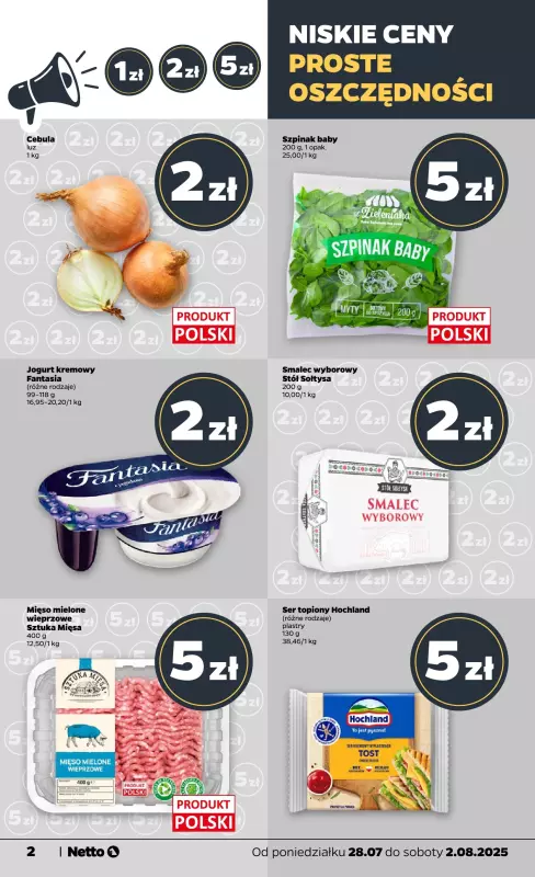 Netto - gazetka promocyjna Gazetka Spożywcza od poniedziałku 28.07 do soboty 02.08 - strona 2