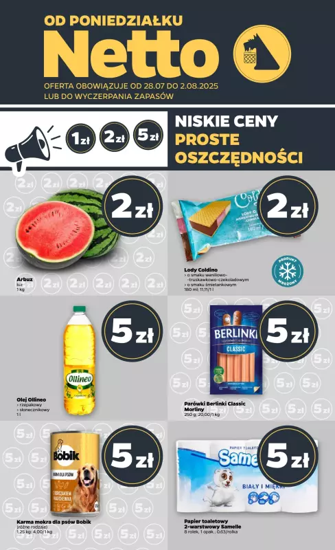 Netto - gazetka promocyjna Gazetka Spożywcza od poniedziałku 28.07 do soboty 02.08