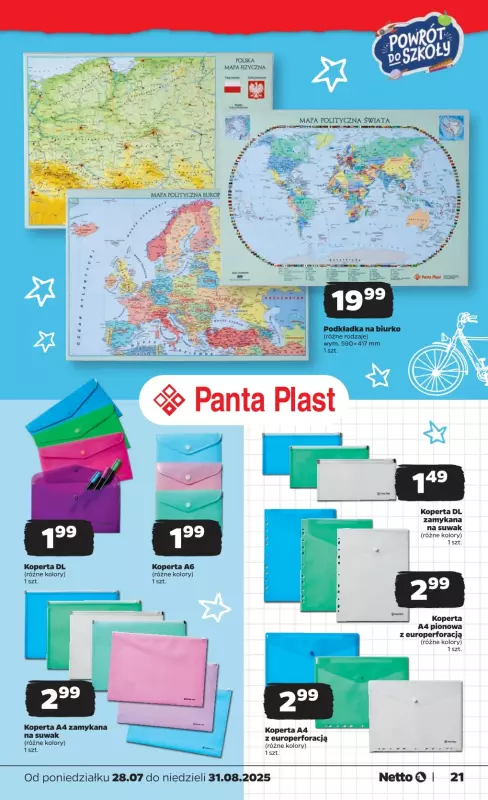 Netto - gazetka promocyjna Katalog Powrót do szkoły od poniedziałku 28.07 do niedzieli 31.08 - strona 21