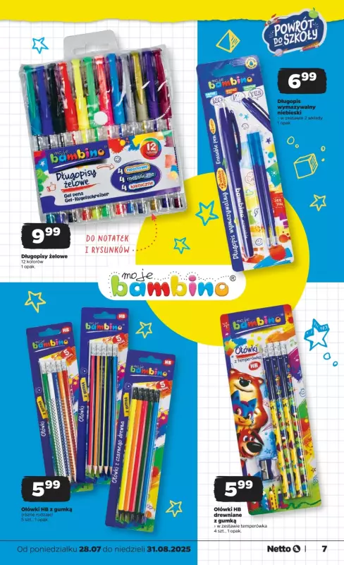 Netto - gazetka promocyjna Katalog Powrót do szkoły od poniedziałku 28.07 do niedzieli 31.08 - strona 7