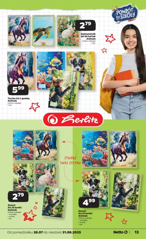 Netto - gazetka promocyjna Katalog Powrót do szkoły od poniedziałku 28.07 do niedzieli 31.08 - strona 13