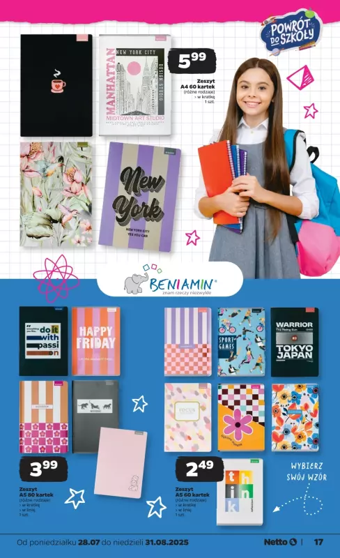 Netto - gazetka promocyjna Katalog Powrót do szkoły od poniedziałku 28.07 do niedzieli 31.08 - strona 17