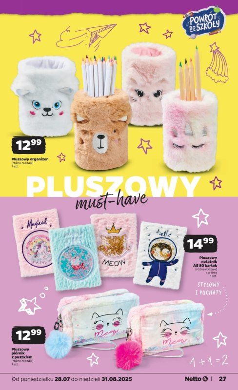 Netto - gazetka promocyjna Katalog Powrót do szkoły od poniedziałku 28.07 do niedzieli 31.08 - strona 27