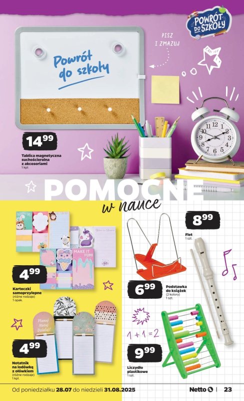 Netto - gazetka promocyjna Katalog Powrót do szkoły od poniedziałku 28.07 do niedzieli 31.08 - strona 23