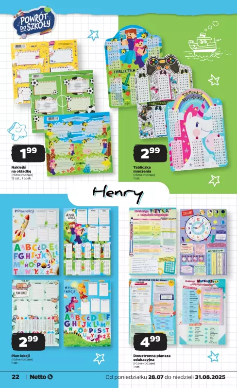 Netto - gazetka promocyjna Katalog Powrót do szkoły od poniedziałku 28.07 do niedzieli 31.08 - strona 22