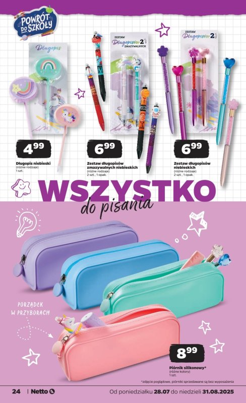 Netto - gazetka promocyjna Katalog Powrót do szkoły od poniedziałku 28.07 do niedzieli 31.08 - strona 24