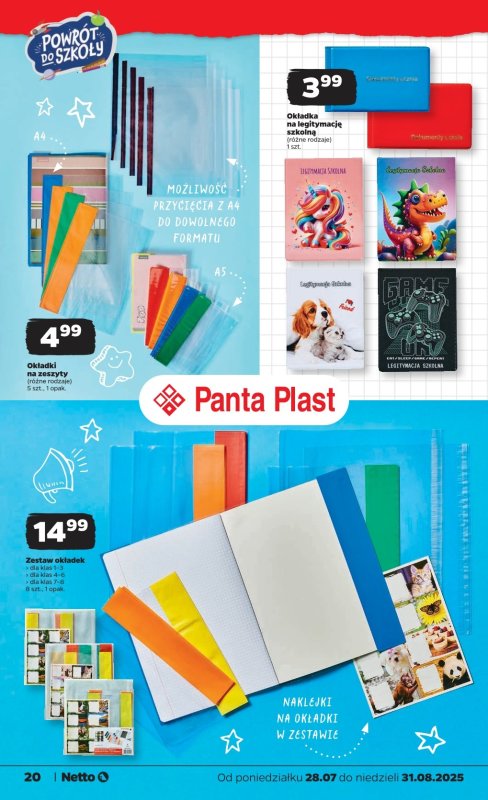 Netto - gazetka promocyjna Katalog Powrót do szkoły od poniedziałku 28.07 do niedzieli 31.08 - strona 20
