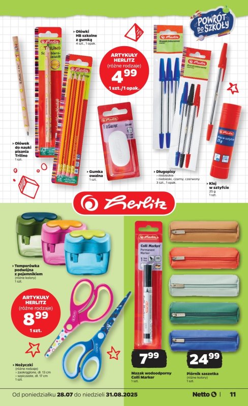 Netto - gazetka promocyjna Katalog Powrót do szkoły od poniedziałku 28.07 do niedzieli 31.08 - strona 11
