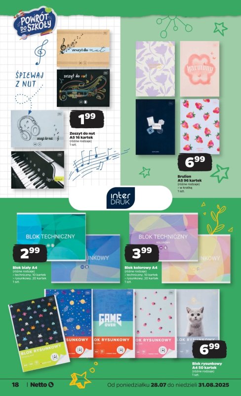 Netto - gazetka promocyjna Katalog Powrót do szkoły od poniedziałku 28.07 do niedzieli 31.08 - strona 18