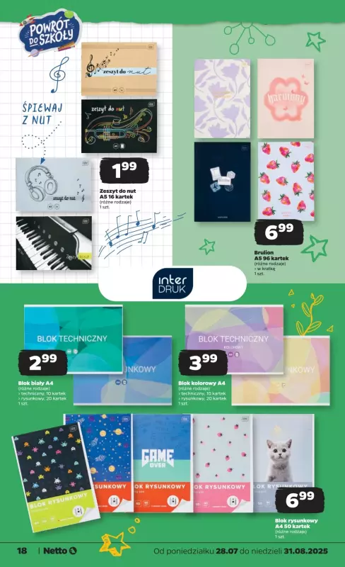 Netto - gazetka promocyjna Katalog Powrót do szkoły od poniedziałku 28.07 do niedzieli 31.08 - strona 18