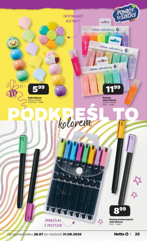 Netto - gazetka promocyjna Katalog Powrót do szkoły od poniedziałku 28.07 do niedzieli 31.08 - strona 25