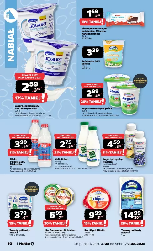 Netto - gazetka promocyjna Gazetka Spożywcza od poniedziałku 04.08 do soboty 09.08 - strona 10