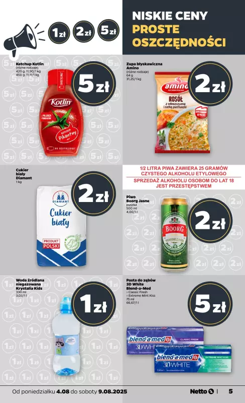 Netto - gazetka promocyjna Gazetka Spożywcza od poniedziałku 04.08 do soboty 09.08 - strona 5