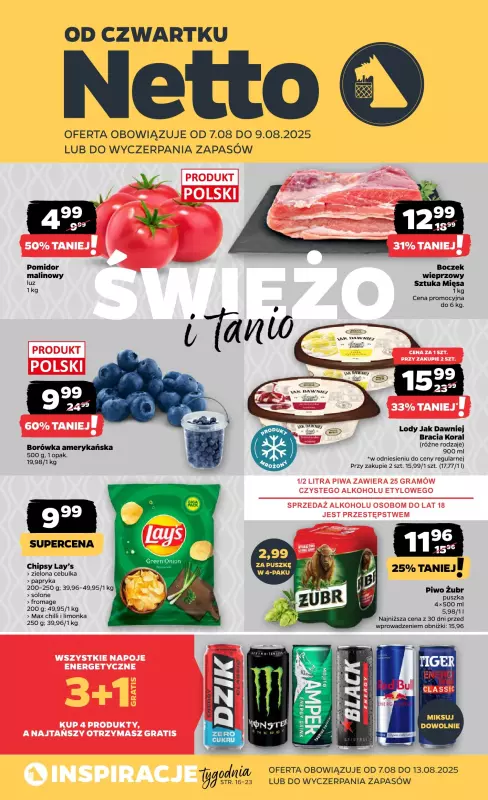 Netto - gazetka promocyjna Gazetka Spożywcza od czwartku 07.08 do soboty 09.08