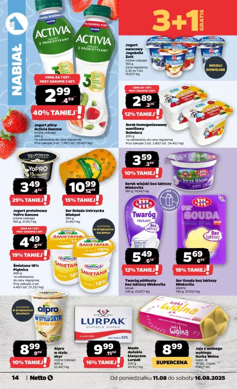 Netto - gazetka promocyjna Gazetka Spożywcza od poniedziałku 11.08 do soboty 16.08 - strona 14