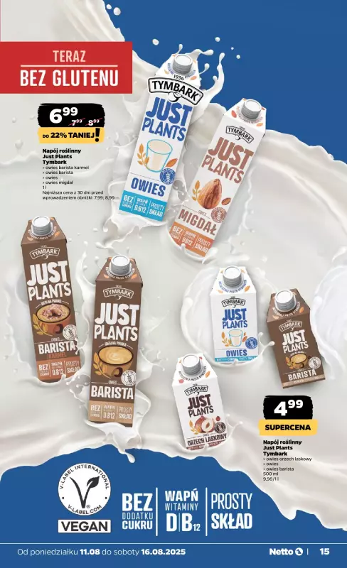 Netto - gazetka promocyjna Gazetka Spożywcza od poniedziałku 11.08 do soboty 16.08 - strona 15