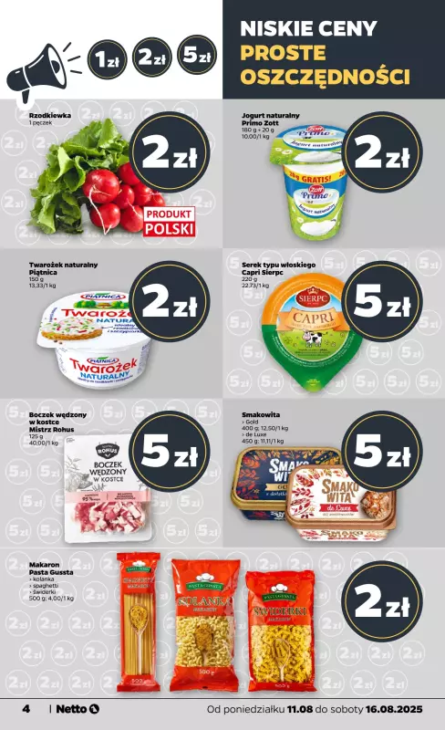 Netto - gazetka promocyjna Gazetka Spożywcza od poniedziałku 11.08 do soboty 16.08 - strona 4