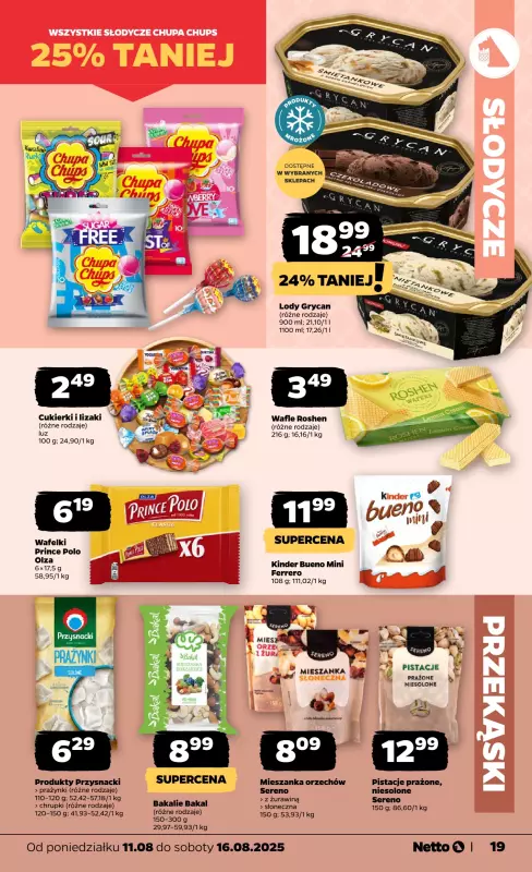 Netto - gazetka promocyjna Gazetka Spożywcza od poniedziałku 11.08 do soboty 16.08 - strona 19