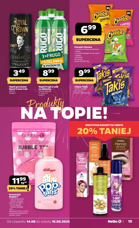 Netto - gazetka promocyjna Gazetka Spożywcza od czwartku 14.08 do soboty 16.08 - strona 15
