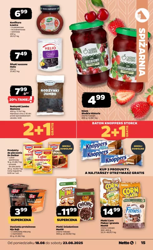 Netto - gazetka promocyjna Gazetka Spożywcza od poniedziałku 18.08 do soboty 23.08 - strona 15