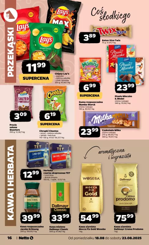 Netto - gazetka promocyjna Gazetka Spożywcza od poniedziałku 18.08 do soboty 23.08 - strona 16