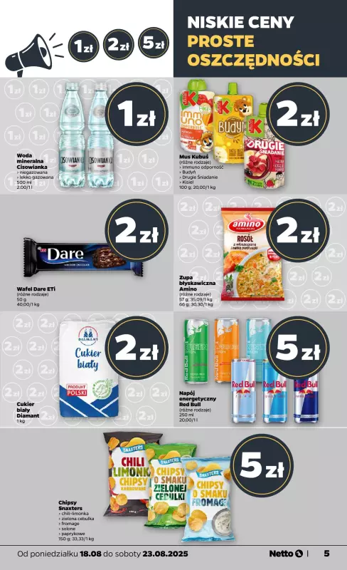 Netto - gazetka promocyjna Gazetka Spożywcza od poniedziałku 18.08 do soboty 23.08 - strona 5
