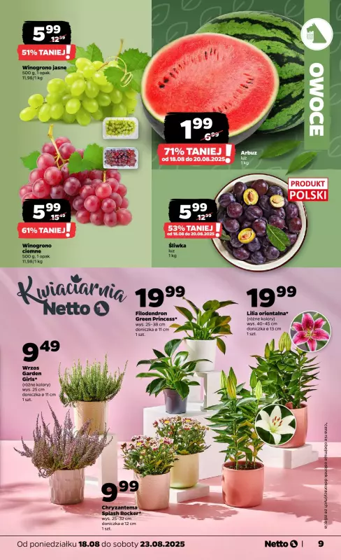 Netto - gazetka promocyjna Gazetka Spożywcza od poniedziałku 18.08 do soboty 23.08 - strona 9