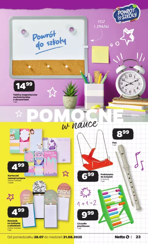 Netto - gazetka promocyjna Katalog Powrót do szkoły od poniedziałku 28.07 do niedzieli 31.08 - strona 23