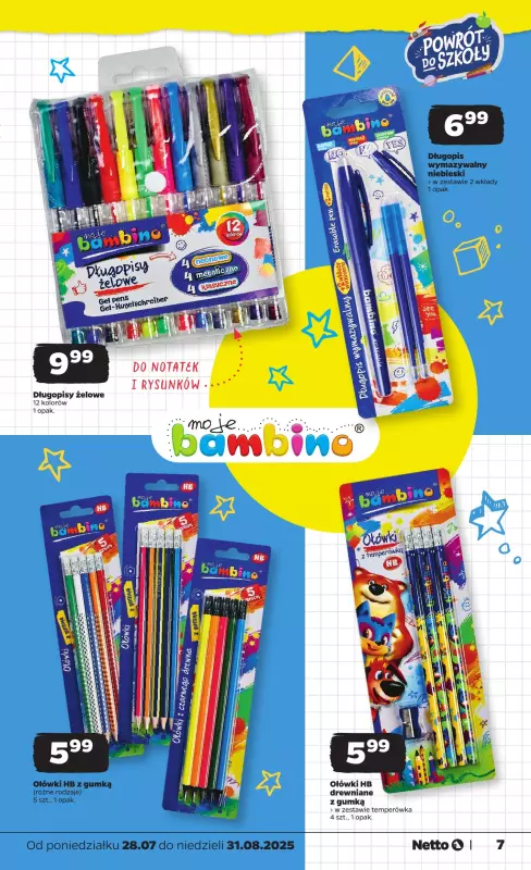Netto - gazetka promocyjna Katalog Powrót do szkoły od poniedziałku 28.07 do niedzieli 31.08 - strona 7