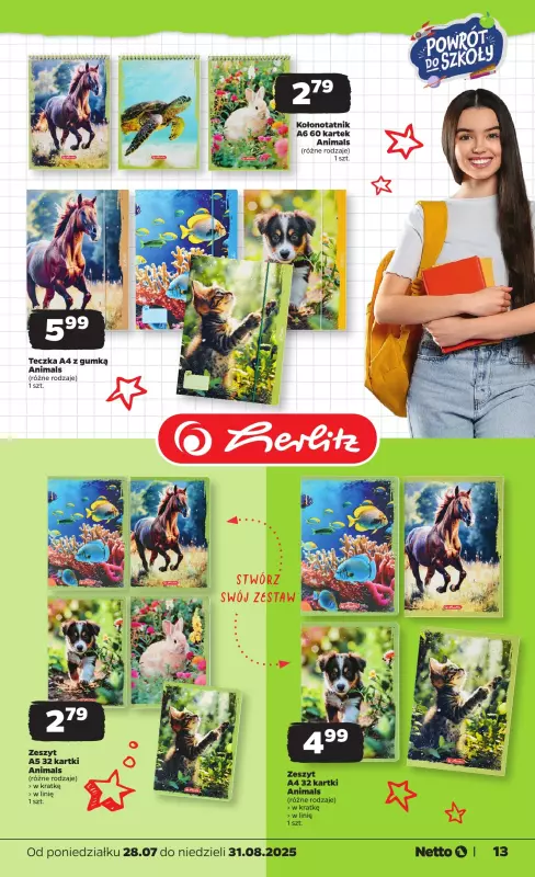 Netto - gazetka promocyjna Katalog Powrót do szkoły od poniedziałku 28.07 do niedzieli 31.08 - strona 13