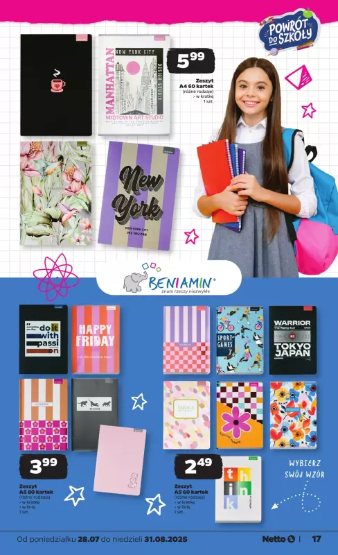 Netto - gazetka promocyjna Katalog Powrót do szkoły od poniedziałku 28.07 do niedzieli 31.08 - strona 17
