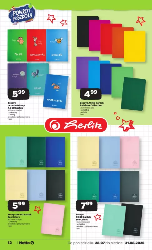 Netto - gazetka promocyjna Katalog Powrót do szkoły od poniedziałku 28.07 do niedzieli 31.08 - strona 12