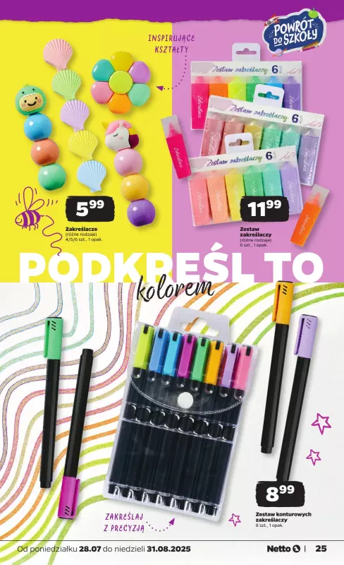 Netto - gazetka promocyjna Katalog Powrót do szkoły od poniedziałku 28.07 do niedzieli 31.08 - strona 25