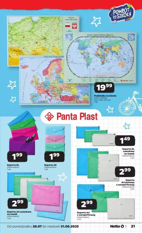 Netto - gazetka promocyjna Katalog Powrót do szkoły od poniedziałku 28.07 do niedzieli 31.08 - strona 21