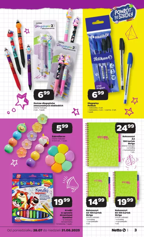 Netto - gazetka promocyjna Katalog Powrót do szkoły od poniedziałku 28.07 do niedzieli 31.08 - strona 3