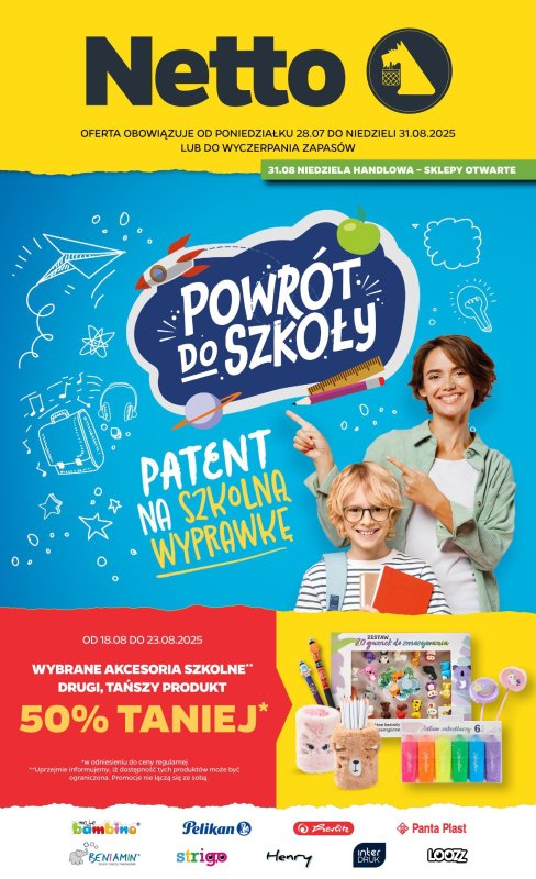 Netto - gazetka promocyjna Katalog Powrót do szkoły od czwartku 14.08 do niedzieli 31.08