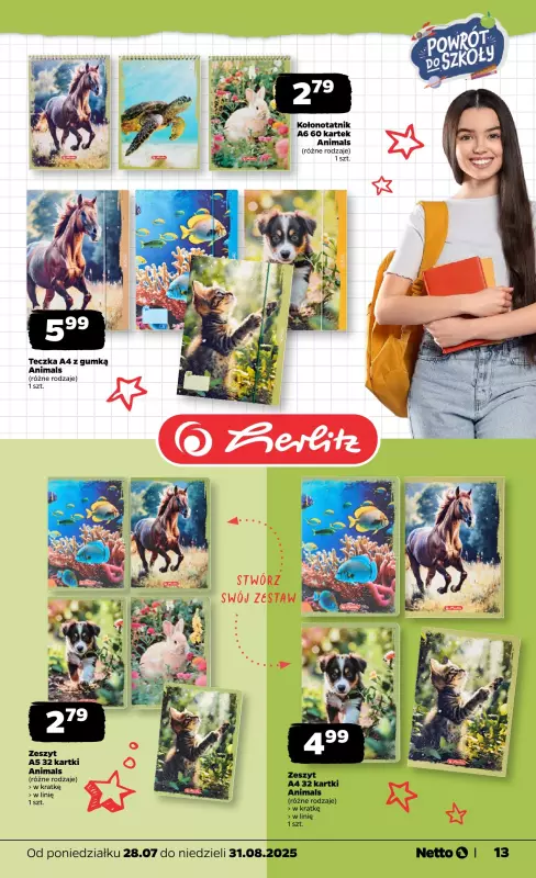 Netto - gazetka promocyjna Katalog Powrót do szkoły od czwartku 14.08 do niedzieli 31.08 - strona 13