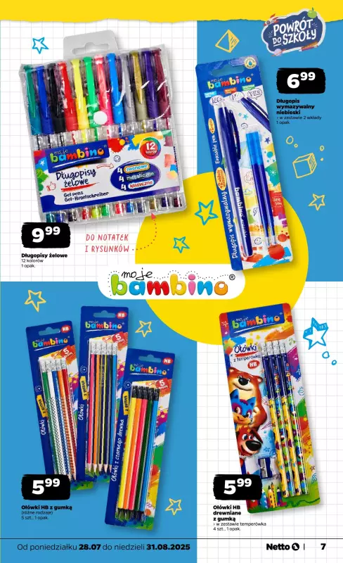 Netto - gazetka promocyjna Katalog Powrót do szkoły od czwartku 14.08 do niedzieli 31.08 - strona 7