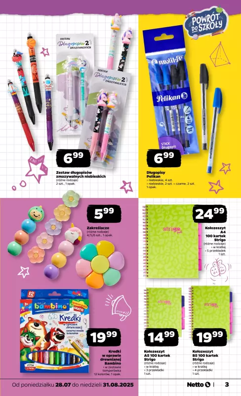 Netto - gazetka promocyjna Katalog Powrót do szkoły od czwartku 14.08 do niedzieli 31.08 - strona 3