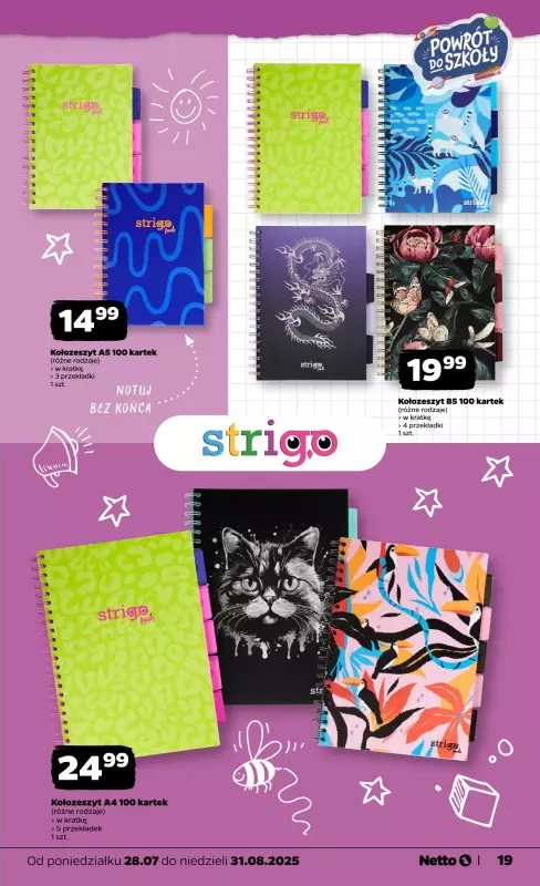 Netto - gazetka promocyjna Katalog Powrót do szkoły od czwartku 14.08 do niedzieli 31.08 - strona 19