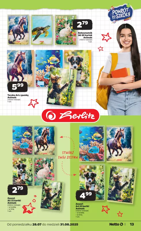 Netto - gazetka promocyjna Katalog Powrót do szkoły od czwartku 14.08 do niedzieli 31.08 - strona 13