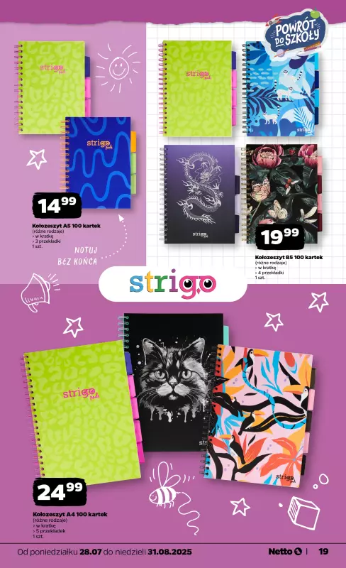 Netto - gazetka promocyjna Katalog Powrót do szkoły  do niedzieli 31.08 - strona 19