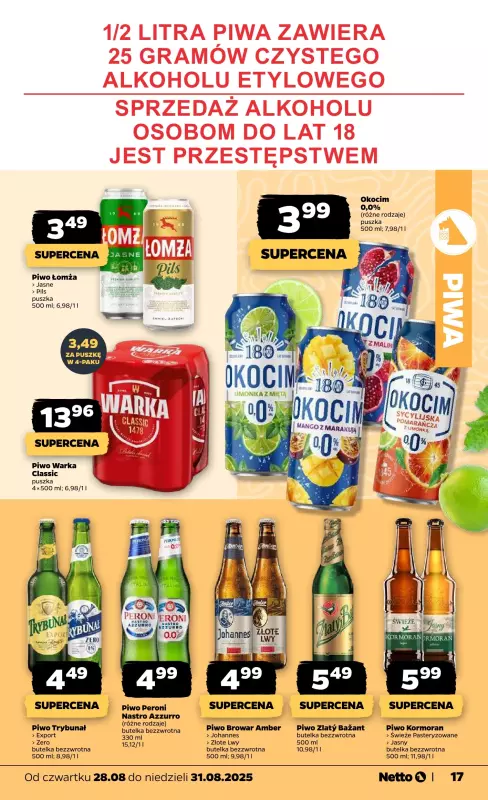 Netto - gazetka promocyjna Gazetka Spożywcza od czwartku 28.08 do niedzieli 31.08 - strona 17