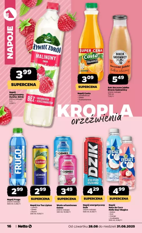 Netto - gazetka promocyjna Gazetka Spożywcza od czwartku 28.08 do niedzieli 31.08 - strona 16