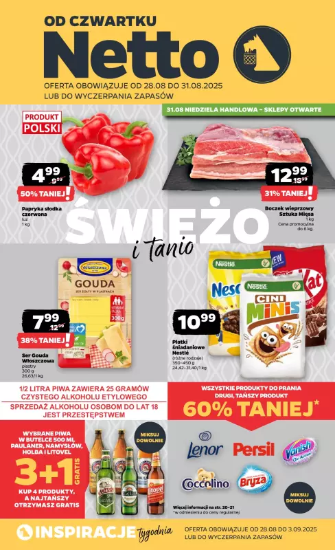 Netto - gazetka promocyjna Gazetka Spożywcza od czwartku 28.08 do niedzieli 31.08