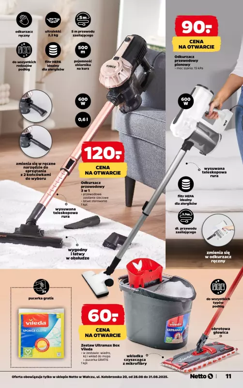 Netto - gazetka promocyjna Wałcz, ul. Kołobrzeska 20 - otwarcie już w CZWARTEK 28.08 od czwartku 28.08 do niedzieli 31.08 - strona 11