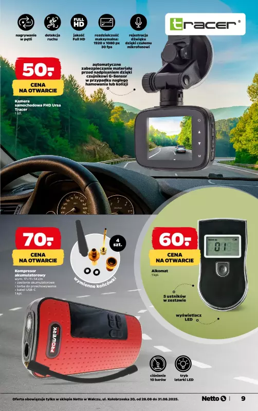 Netto - gazetka promocyjna Wałcz, ul. Kołobrzeska 20 - otwarcie już w CZWARTEK 28.08 od czwartku 28.08 do niedzieli 31.08 - strona 9